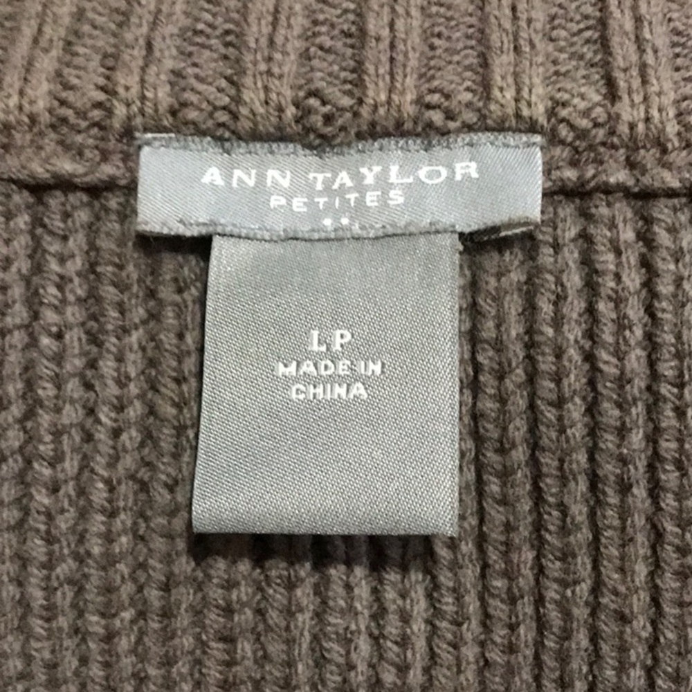 ANN TAYLOR Mid-Length Ribbed Knit Open Front Short Sleeve Cardigan - Picture 9 of 11